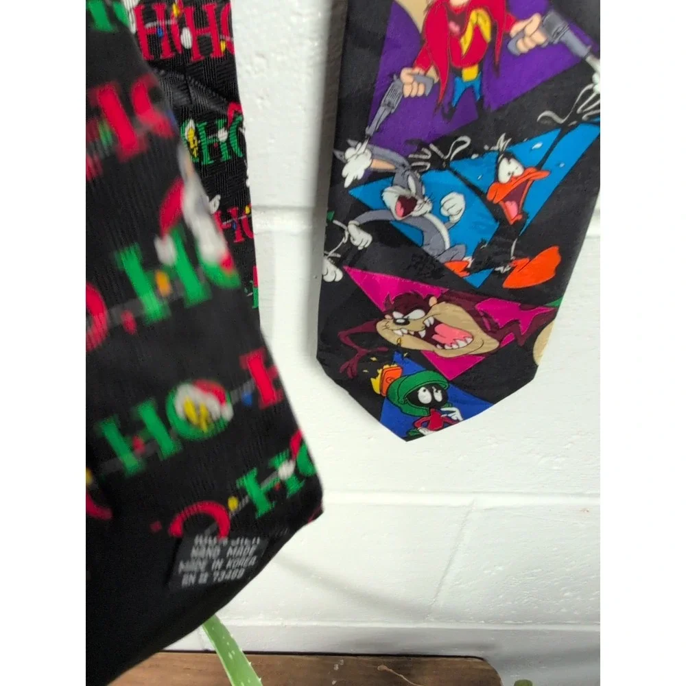 Vintage 90s Looney Tunes Silk & Polyester Ties (Lot Of 4)
